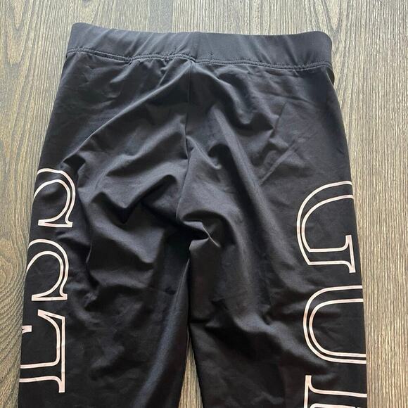 NWOT Guess Crop Leggings High Rise Elastic Waist Pull-On Logo Print Black Size M - Picture 10 of 10